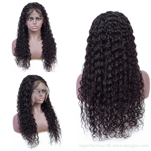 13x4  Human Hair Wig Virgin Brazilian Water Wave Lace Front Wigs Pre Plucked Natural Hairline With Baby Hair